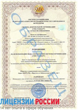 Образец разрешение Руза Сертификат ISO 50001